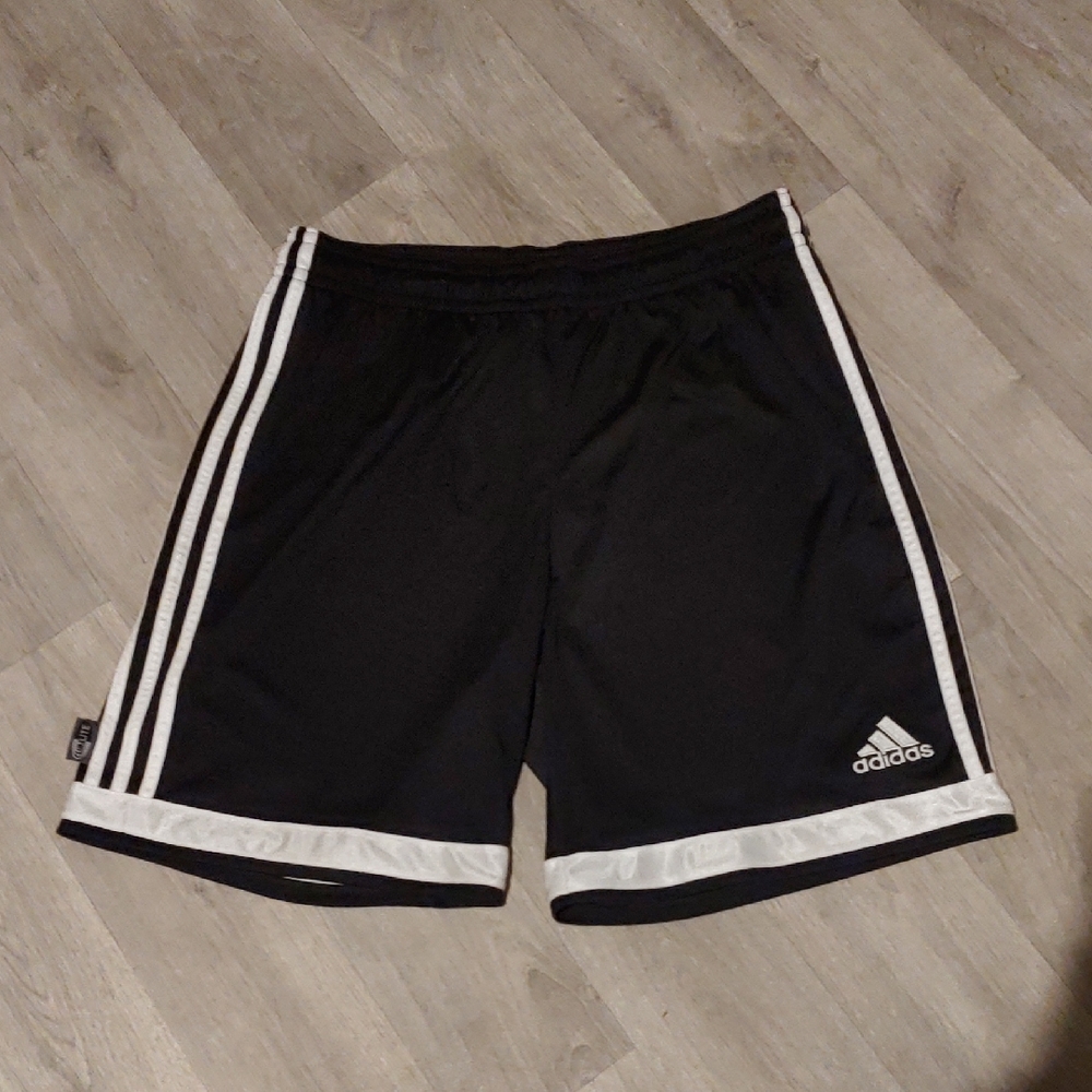 Adidas Black & White Stripes Soccer Shorts Size XL